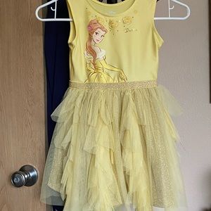 Toddler Girls' Disney Princess Belle Sleeveless Tutu Dress - Yellow